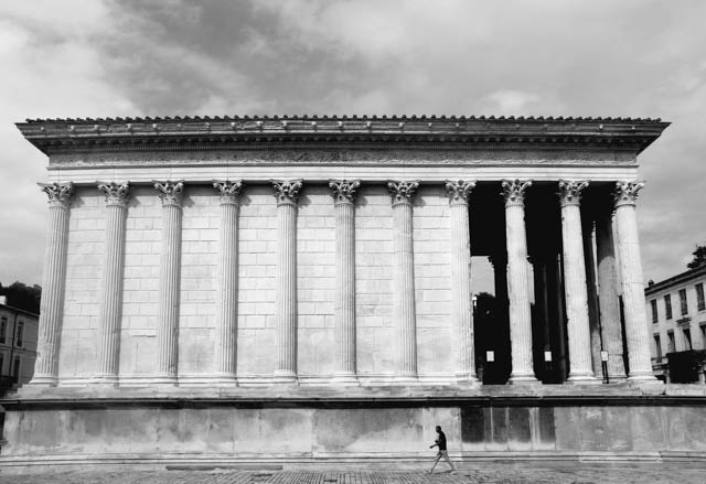 The Maison Carrée, Nîmes, France, by Evan Jewell. The Maison Carrée was the main reason why I visited Nîmes and will form one aspect of my dissertation research on youth and power in the Roman empire. It has long been held to be an Augustan temple, possibly built around 16 BCE and then rededicated to Augustus' grandsons, Gaius and Lucius Caesar, the 