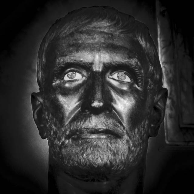 A republican bronze portrait which has been identified as Junius Brutus since the Renaissance, by Alice Sharpless. The head was probably originally part of a full statue, and not a bust as it is seen today.