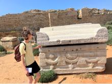 Fig. 3: Unfinished sarcophagus in Caesarea Maritima, Israel.